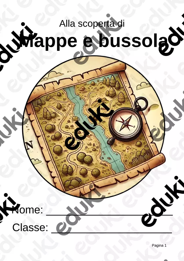 Mappe e bussola – Orientamento, punti cardinali e caccia al tesoro Esercizi - Mappe e bussola – Orientamento, punti cardinali e caccia al tesoro - Idee Didattiche Scandinave - Pagina di copertina