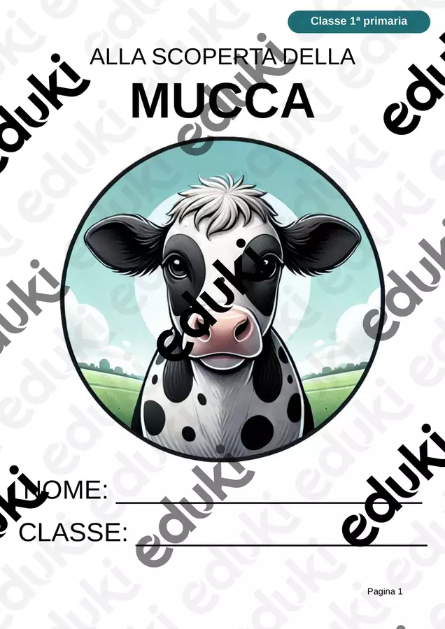 Alla scoperta della mucca – In stampato maiuscolo per la classe 1ª Esercizi - Alla scoperta della mucca – In stampato maiuscolo per la classe 1ª - Idee Didattiche Scandinave - Pagina di copertina