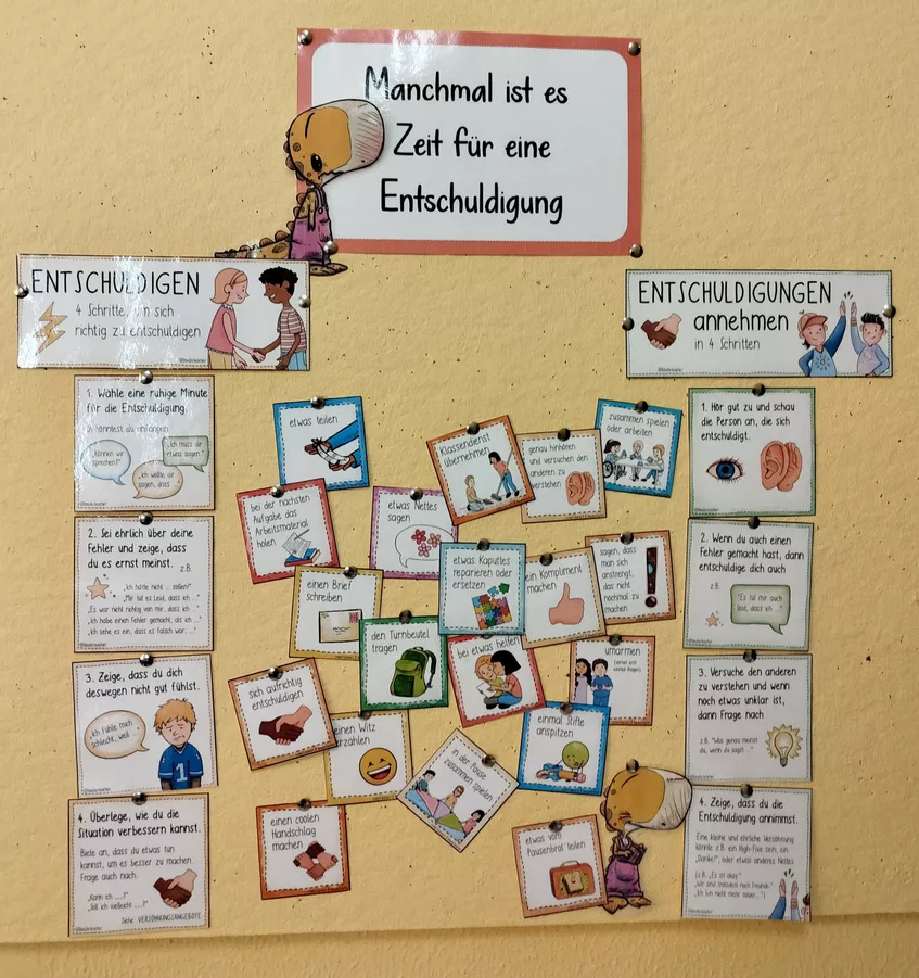 Bild in der Beschreibung des Unterrichtsmaterials Entschuldigen / Entschuldigungen annehmen / um Verzeihung bitten von Doodleteacher #1