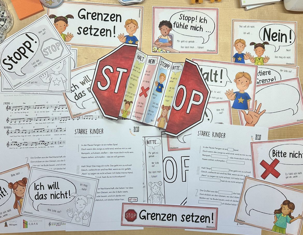 Bild in der Beschreibung des Unterrichtsmaterials Halt / NEIN / Stopp 🙅♀️ - Grenzen setzen PAKET + Lied 🎶 von Doodleteacher #4