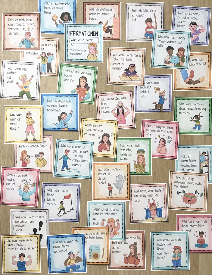 Bild in der Beschreibung des Unterrichtsmaterials Iffirmationen / If-Firmationen - 35 Mutmacher (Growth Mindset) von Doodleteacher #3