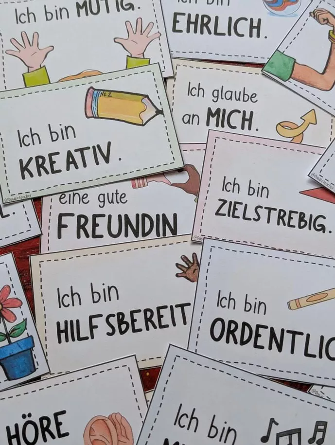Bild in der Beschreibung des Unterrichtsmaterials 45 Positive Affirmationen fürs Klassenzimmer / Mutmacher von Doodleteacher #4
