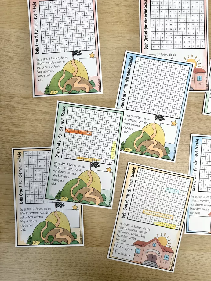 Bild in der Beschreibung des Unterrichtsmaterials Orakel/ Suchsel zum Abschied Grundschule / Wünsche / Verabschiedung von Doodleteacher #2