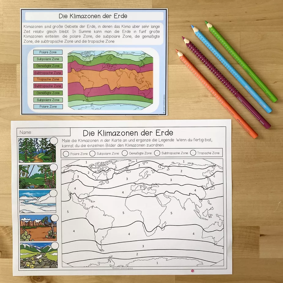 Bild in der Beschreibung des Unterrichtsmaterials Die Klimazonen der Erde - Lernwerkstatt (Materialpaket) von Unterrichtmitspass #2