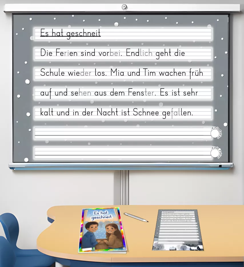Bild in der Beschreibung des Unterrichtsmaterials Abschreibübung Winter in 7 Schul-Druckschriften "Es hat geschneit" (D-A-CH) von Stolpersteine #7