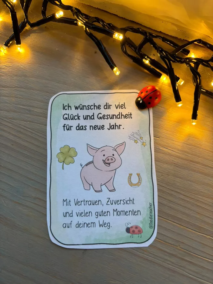 Bild in der Beschreibung des Unterrichtsmaterials Neujahrsgrüße - Gruß- und Geschenkkarten zu Neujahr von Doodleteacher #1