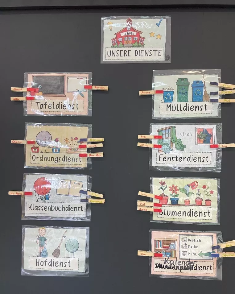 Bild in der Beschreibung des Unterrichtsmaterials Unsere Klassendienste / Dienste / Ämter / Helfende Hände Ritual von Doodleteacher #2