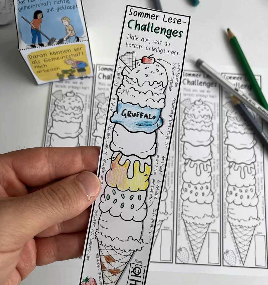 Bild in der Beschreibung des Unterrichtsmaterials Sommer Lese Challenges / Lesezeichen Lesepass / Lesechallenge von Doodleteacher #1