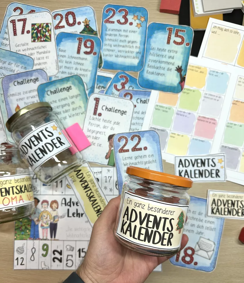 Bild in der Beschreibung des Unterrichtsmaterials Adventskalender / nette Worte im Marmeladeglas basteln / DIY Geschenk von Doodleteacher #1