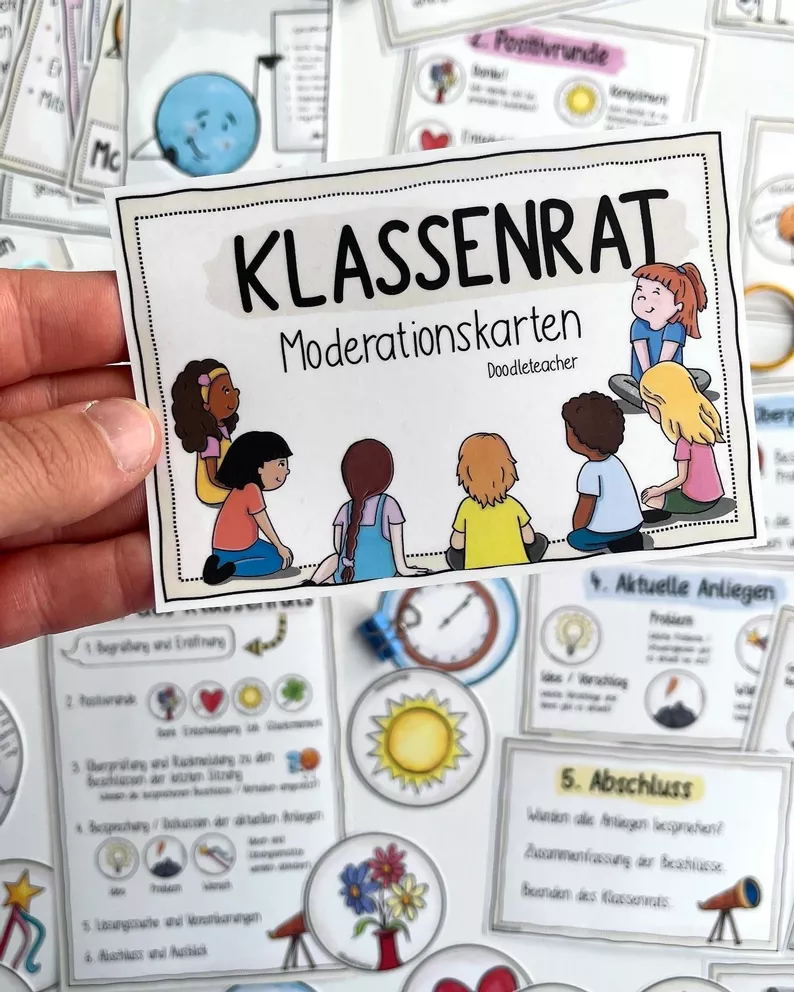 Bild in der Beschreibung des Unterrichtsmaterials Klassenrat 🏫👩🏻⚖️ - Materialpaket für die Grundschule / Unterstufe Konflikte Soziales Rat #demokratiestärken von Doodleteacher #2