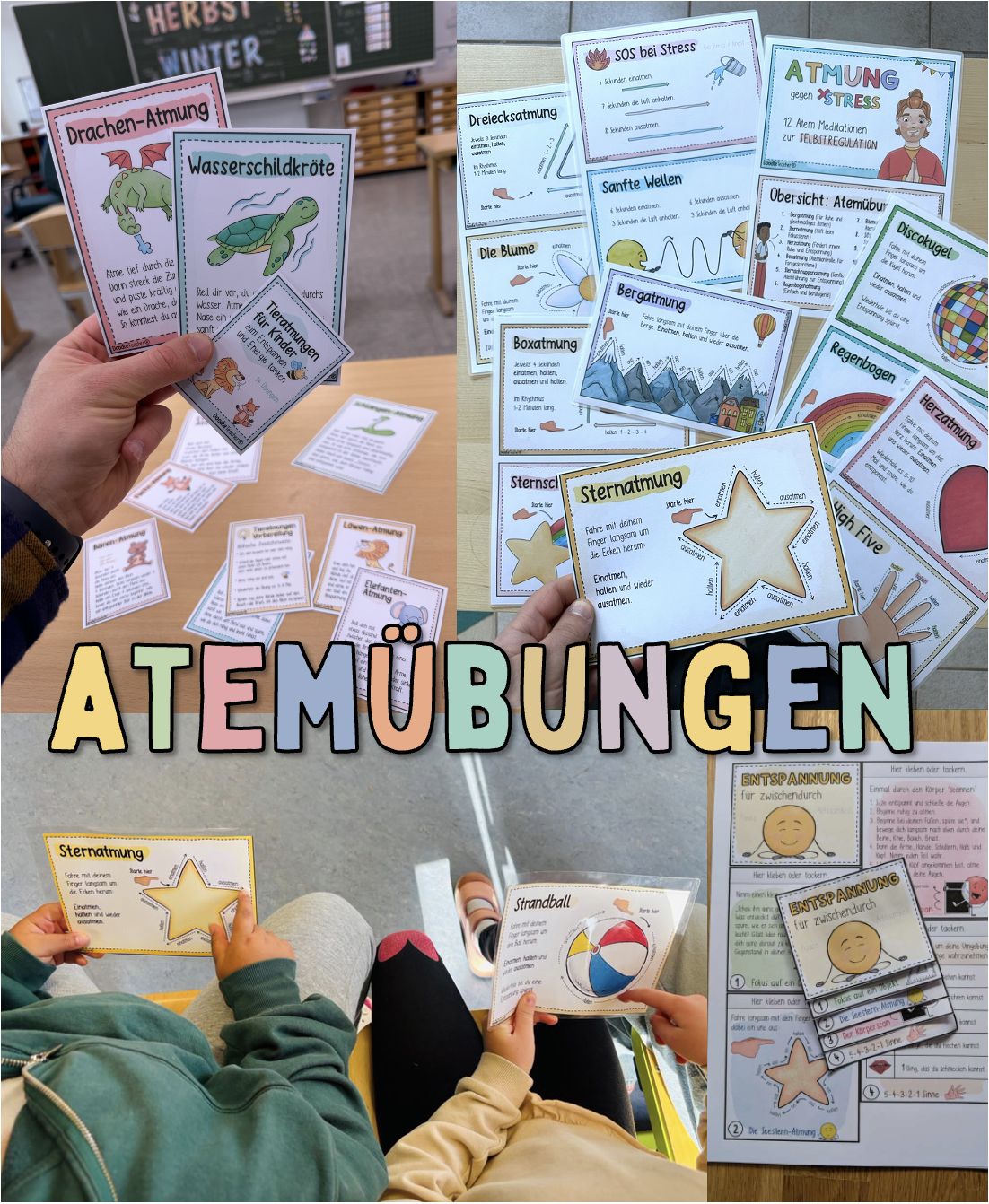 Bild in der Beschreibung des Unterrichtsmaterials ATMUNG / Atemübungen gegen Stress - PAKET Entspannung von Doodleteacher #1