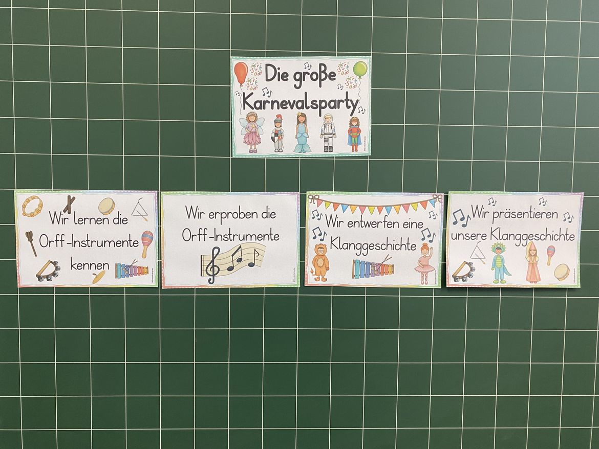 Bild in der Beschreibung des Unterrichtsmaterials Unterrichtsreihe: Karneval Klanggeschichte mit Orff-Instrumenten (Klasse 1-4) von Grundschulimpulse #2