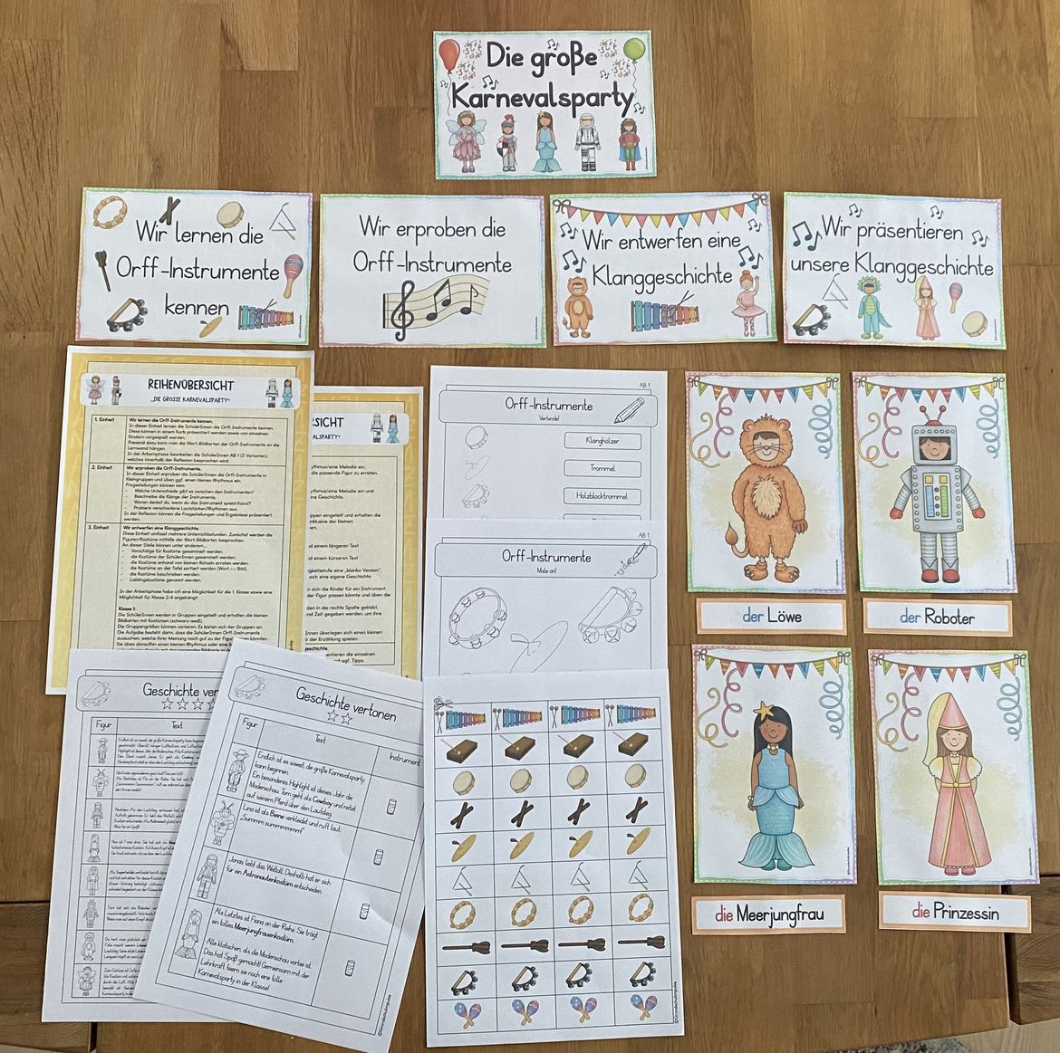 Bild in der Beschreibung des Unterrichtsmaterials Unterrichtsreihe: Karneval Klanggeschichte mit Orff-Instrumenten (Klasse 1-4) von Grundschulimpulse #1