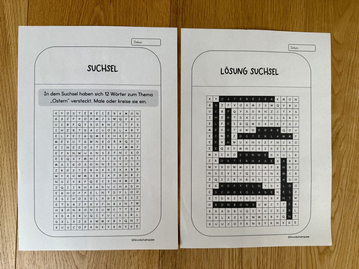 Bild in der Beschreibung des Unterrichtsmaterials Lerntheke Ostern - Klasse 4 (sw/bunt) von Grundschulimpulse #8