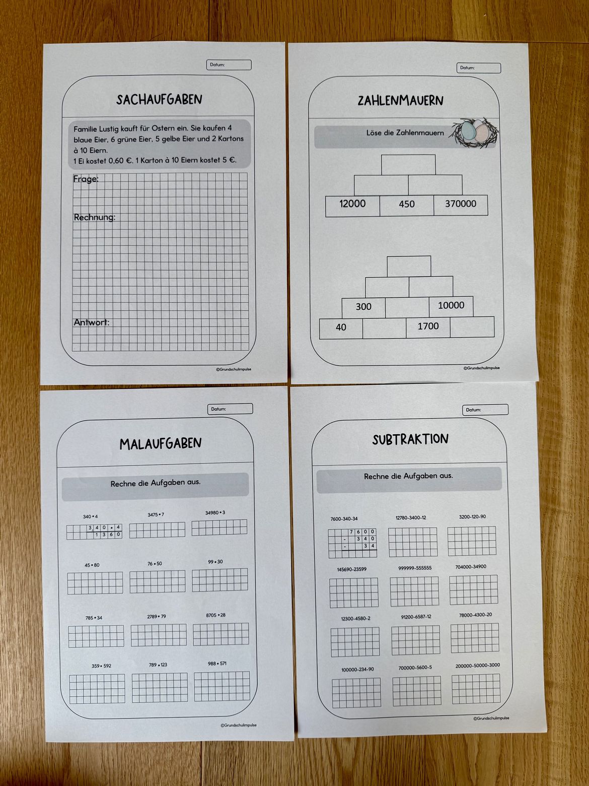 Bild in der Beschreibung des Unterrichtsmaterials Lerntheke Ostern - Klasse 4 (sw/bunt) von Grundschulimpulse #6