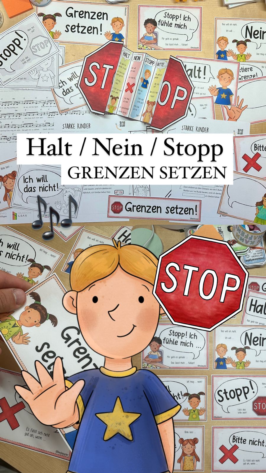 Bild in der Beschreibung des Unterrichtsmaterials Halt / NEIN / Stopp 🙅♀️ - Grenzen setzen PAKET + Lied 🎶 von Doodleteacher #3