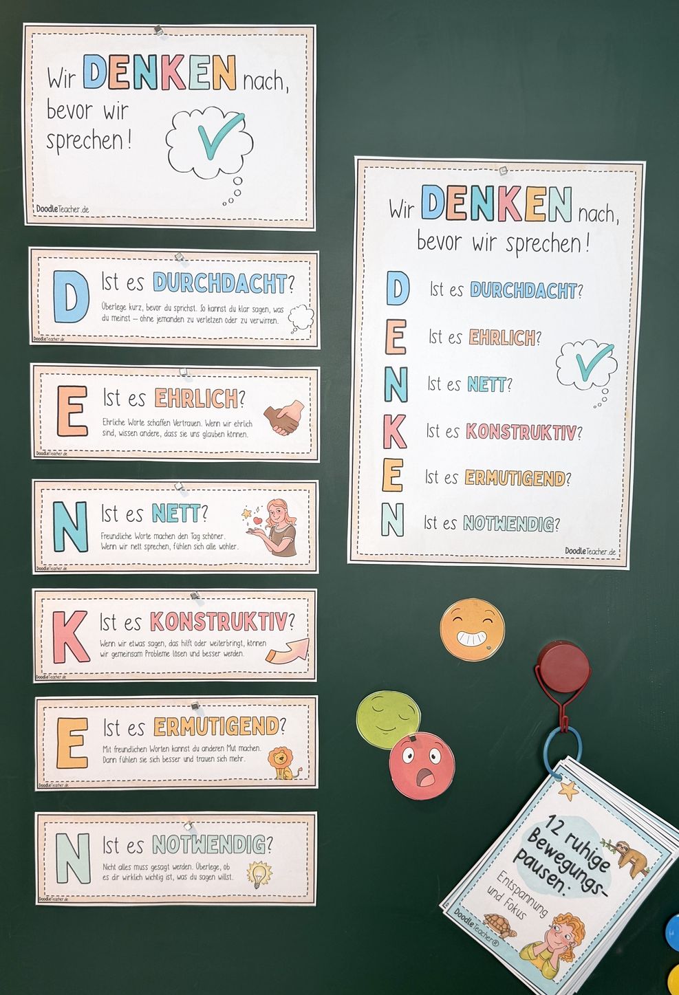 Bild in der Beschreibung des Unterrichtsmaterials Wir DENKEN nach - soziales Miteinander / Streit vorbeugen von Doodleteacher #1