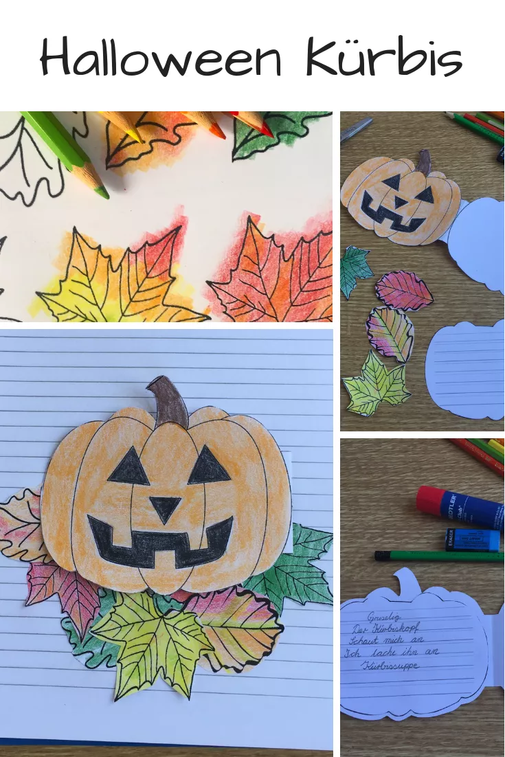 Bild in der Beschreibung des Unterrichtsmaterials Halloween Kürbis Craftivity für Elfchen, Gedichte oder kleine Schreibanlässe von Clever Teaching #1