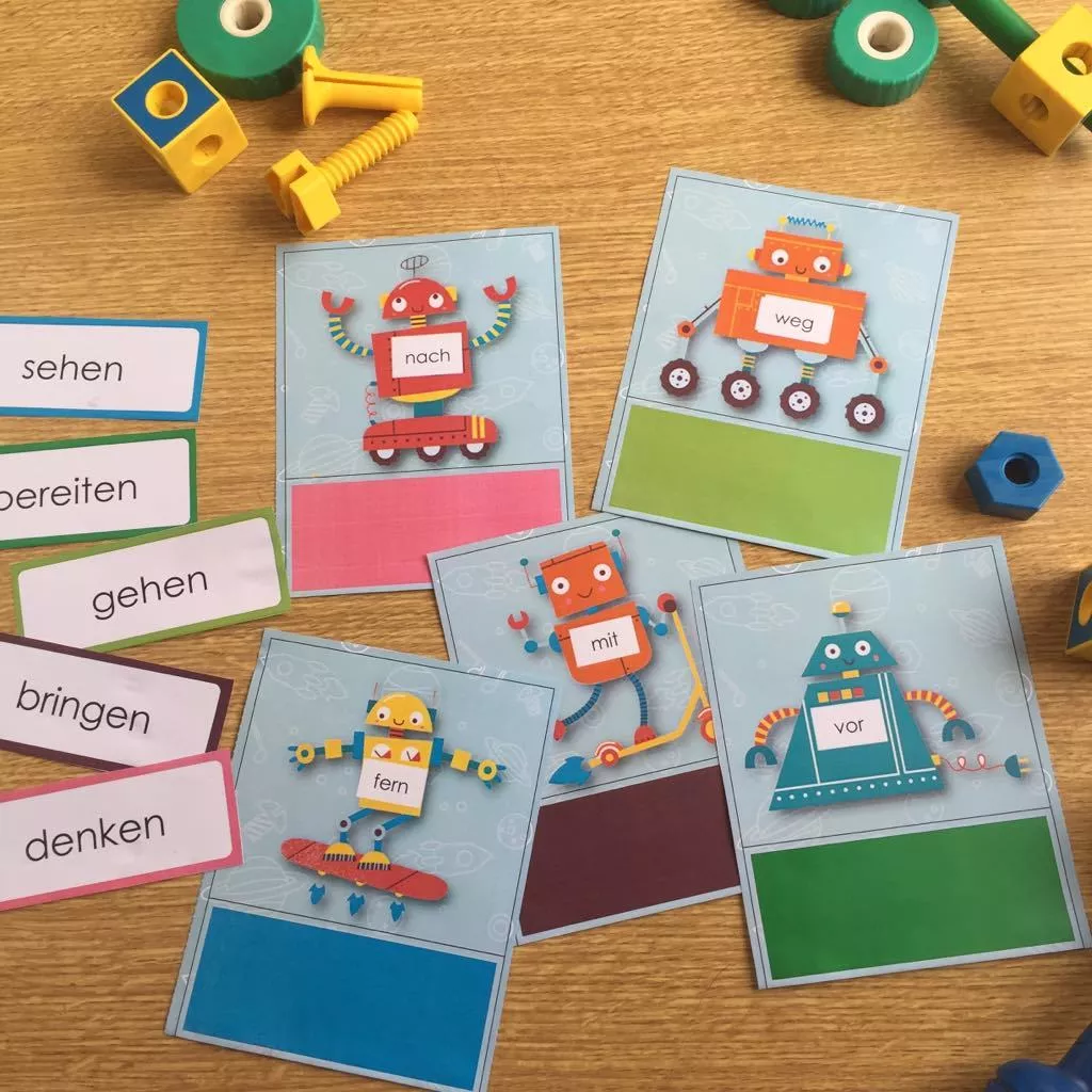 Bild in der Beschreibung des Unterrichtsmaterials Trennbare Verben spielerische Übung mit Geschichte und Arbeitsblättern von Clever Teaching #1