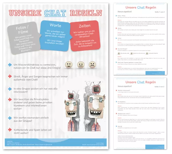 Bild in der Beschreibung des Unterrichtsmaterials Plakat – Chat Regeln für WhatsApp und Co von Sonja Mengkowski #1