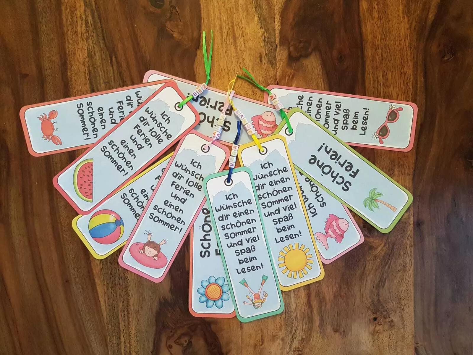 Bild in der Beschreibung des Unterrichtsmaterials Lesezeichen Sommerferien (Abschiedsgeschenk/Feriengeschenk) von Unterrichtmitspass #1