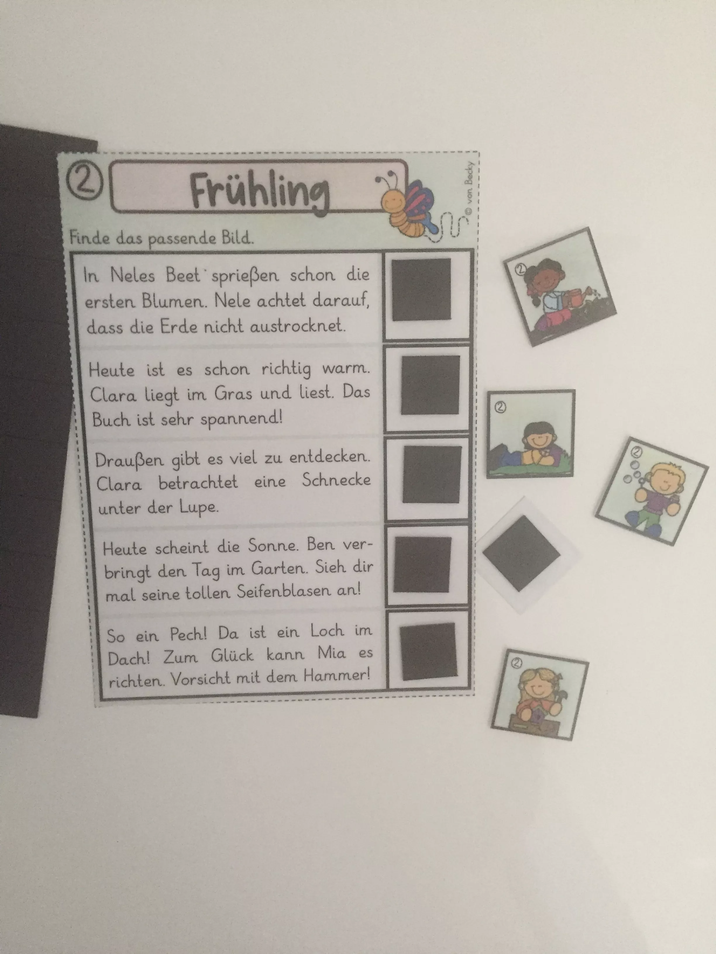 Bild in der Beschreibung des Unterrichtsmaterials Lesen Freiarbeit (Text-Bild-Zuordnung Sommer) von Becky #2