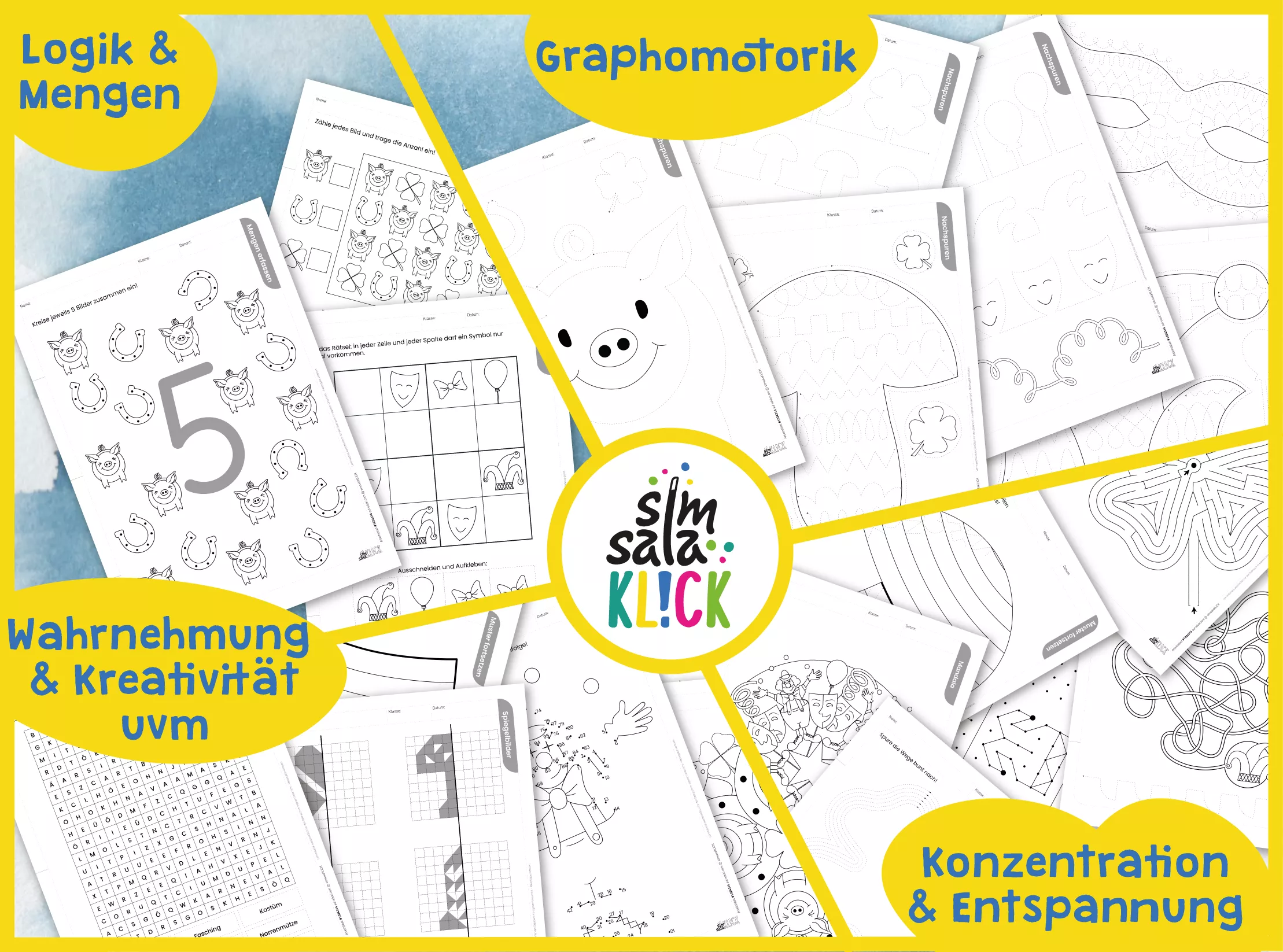 Bild in der Beschreibung des Unterrichtsmaterials *Freiarbeit* Neujahr und Karneval für die 1. & 2. Klasse + Ausmalbild!!! von simsalaKLICK #2
