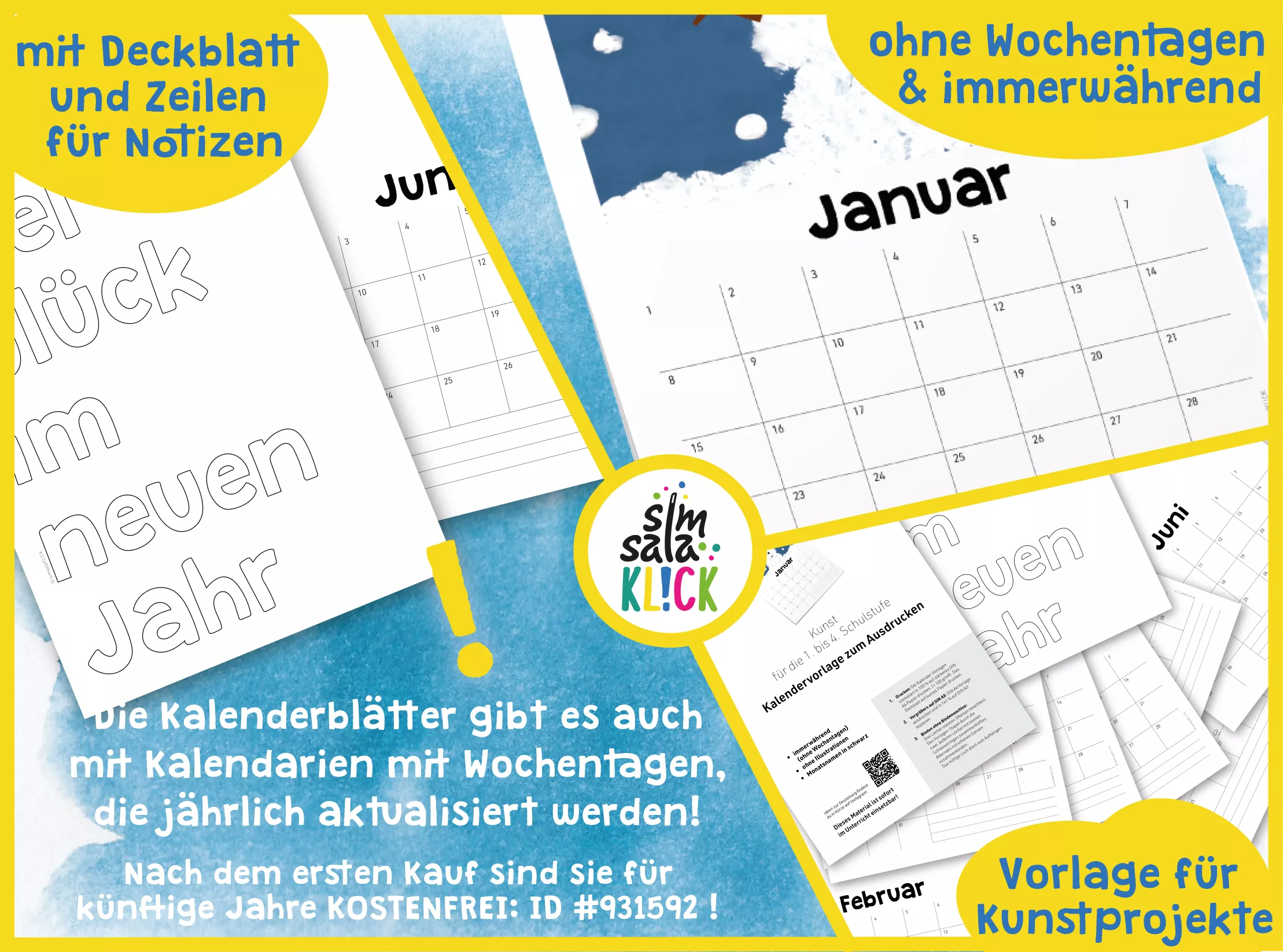 Bild in der Beschreibung des Unterrichtsmaterials riesiges Gruppenposter für den Herbst + DIY-Kalender + Wimpelkette zum Kennenlernen von simsalaKLICK #3