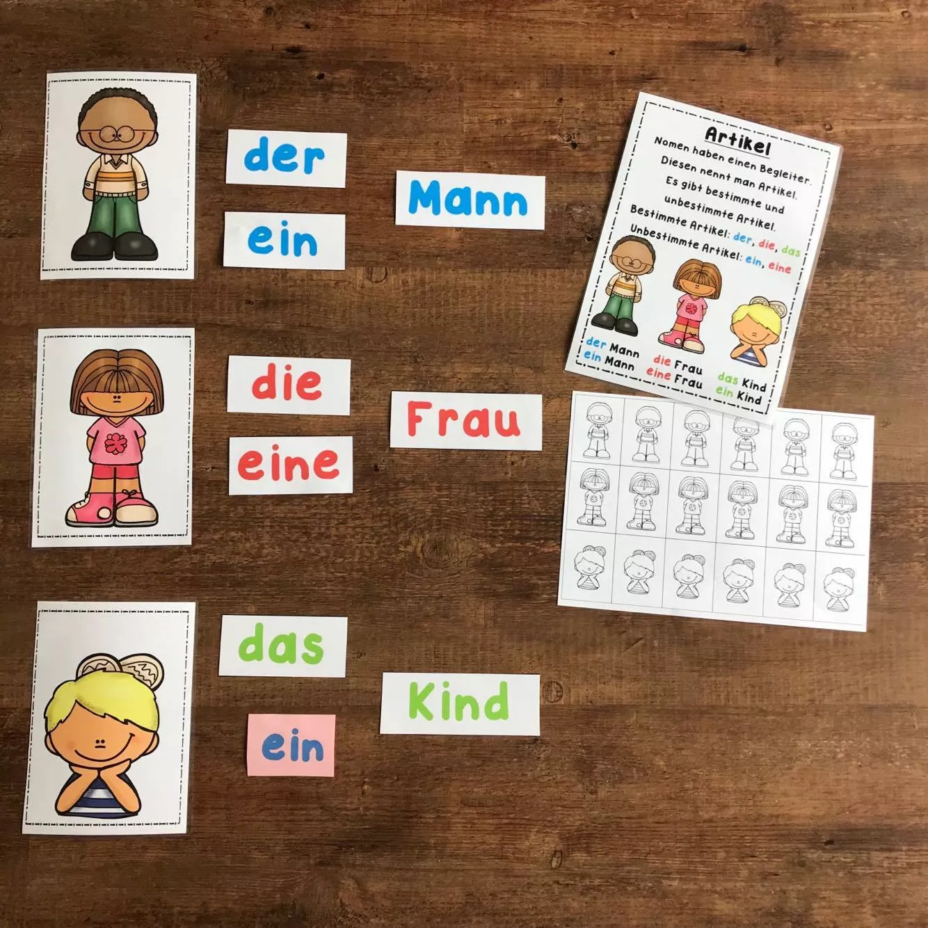 Bild in der Beschreibung des Unterrichtsmaterials Nomen, Artikel, Einzahl und Mehrzahl von The Growing Firsties #1