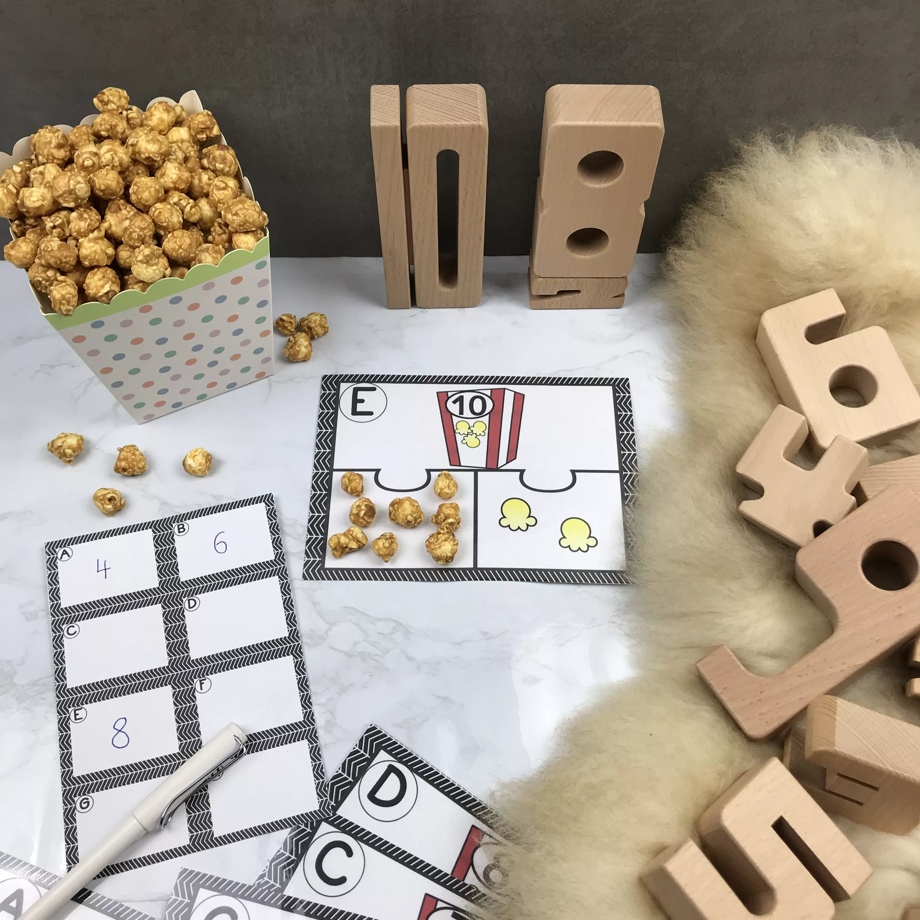 Bild in der Beschreibung des Unterrichtsmaterials POPCORN - Zahlenzerlegung bis 20 von The Growing Firsties #2