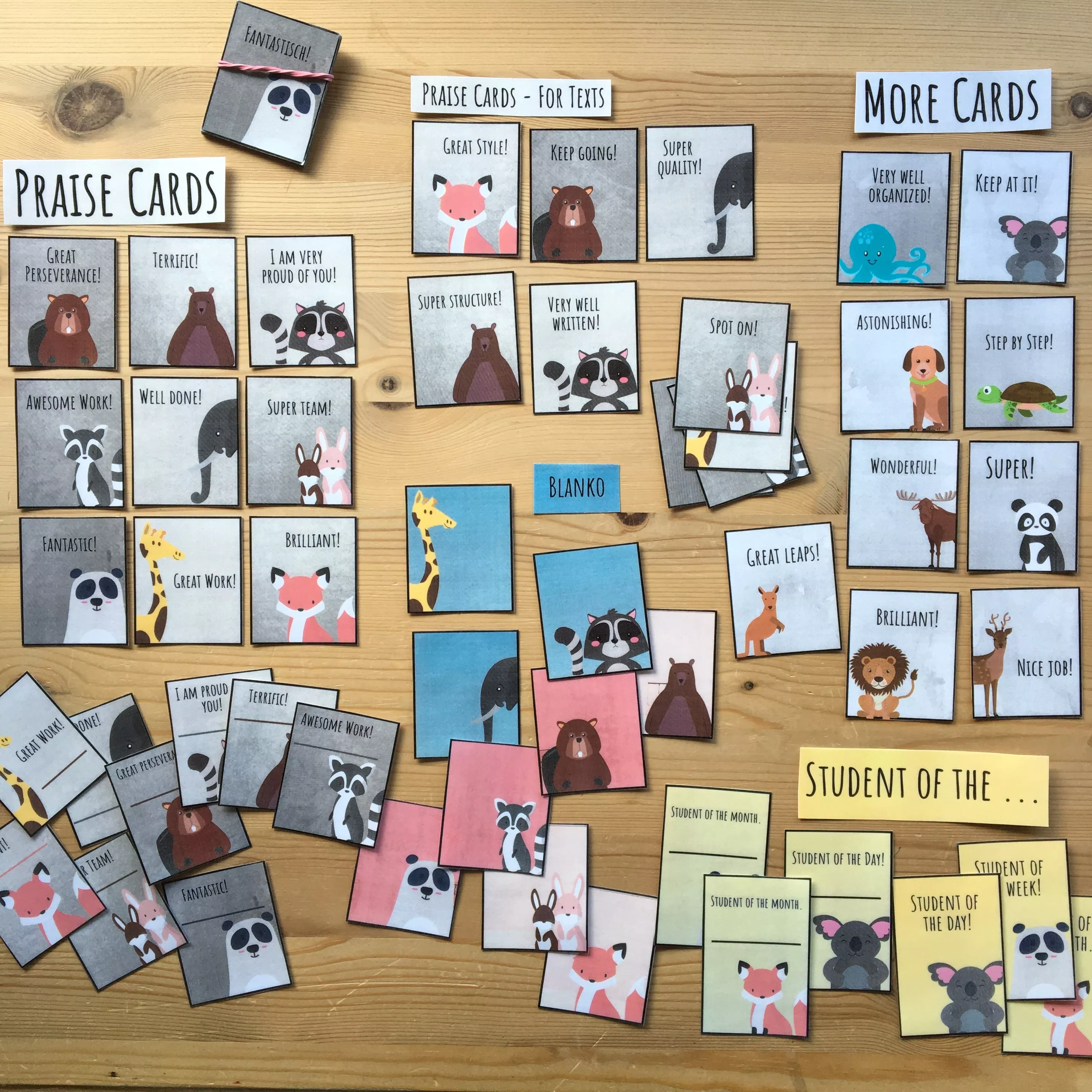 Bild in der Beschreibung des Unterrichtsmaterials Praise Cards - BUNDLE for English language learning von Doodleteacher #1