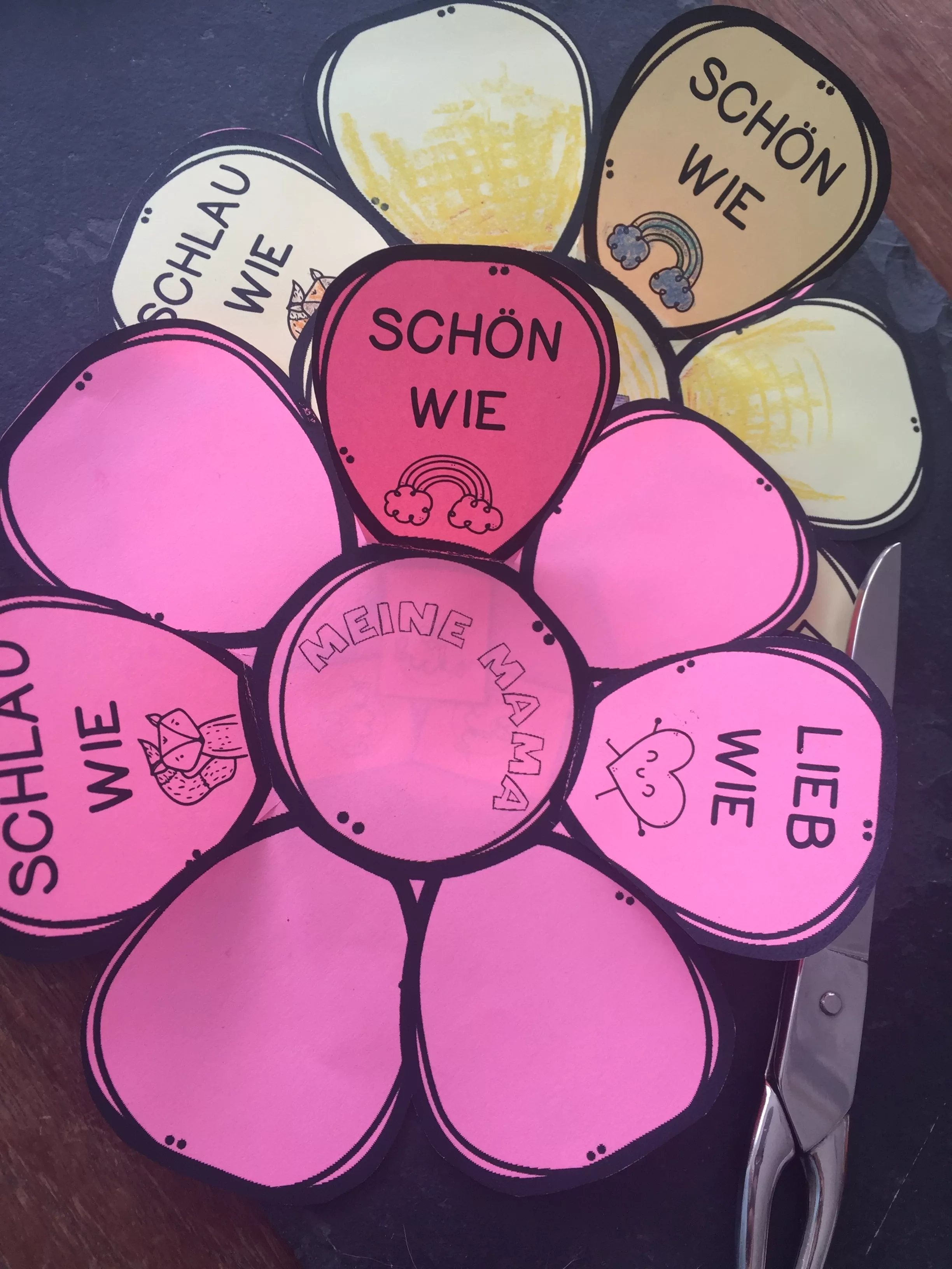 Bild in der Beschreibung des Unterrichtsmaterials Muttertag (Blumenkarte mit versteckten Komplimenten) von Becky #3