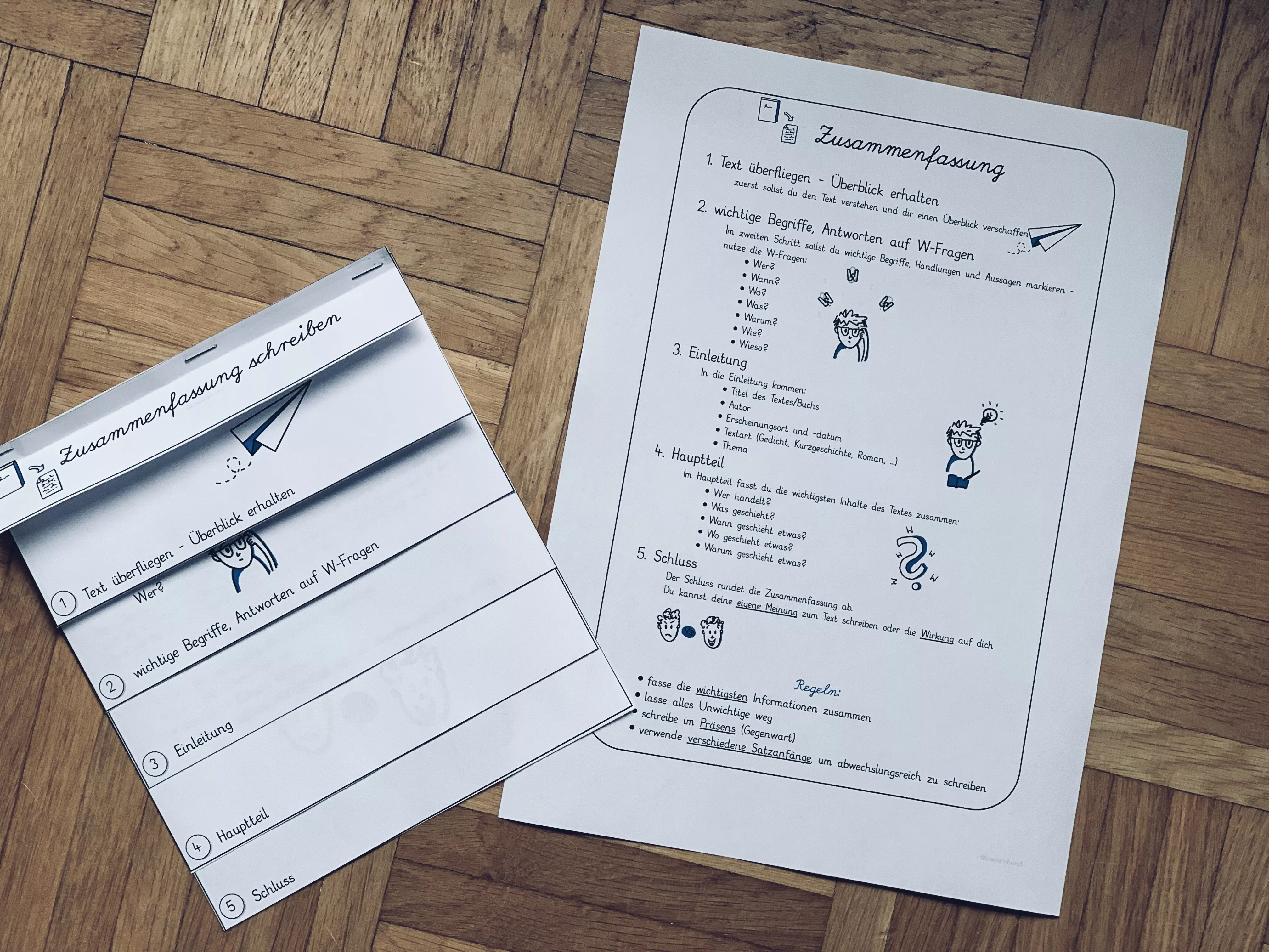 Bild in der Beschreibung des Unterrichtsmaterials Zusammenfassung schreiben - Übersicht und Flipbook von LeseLernHund | Jana #2