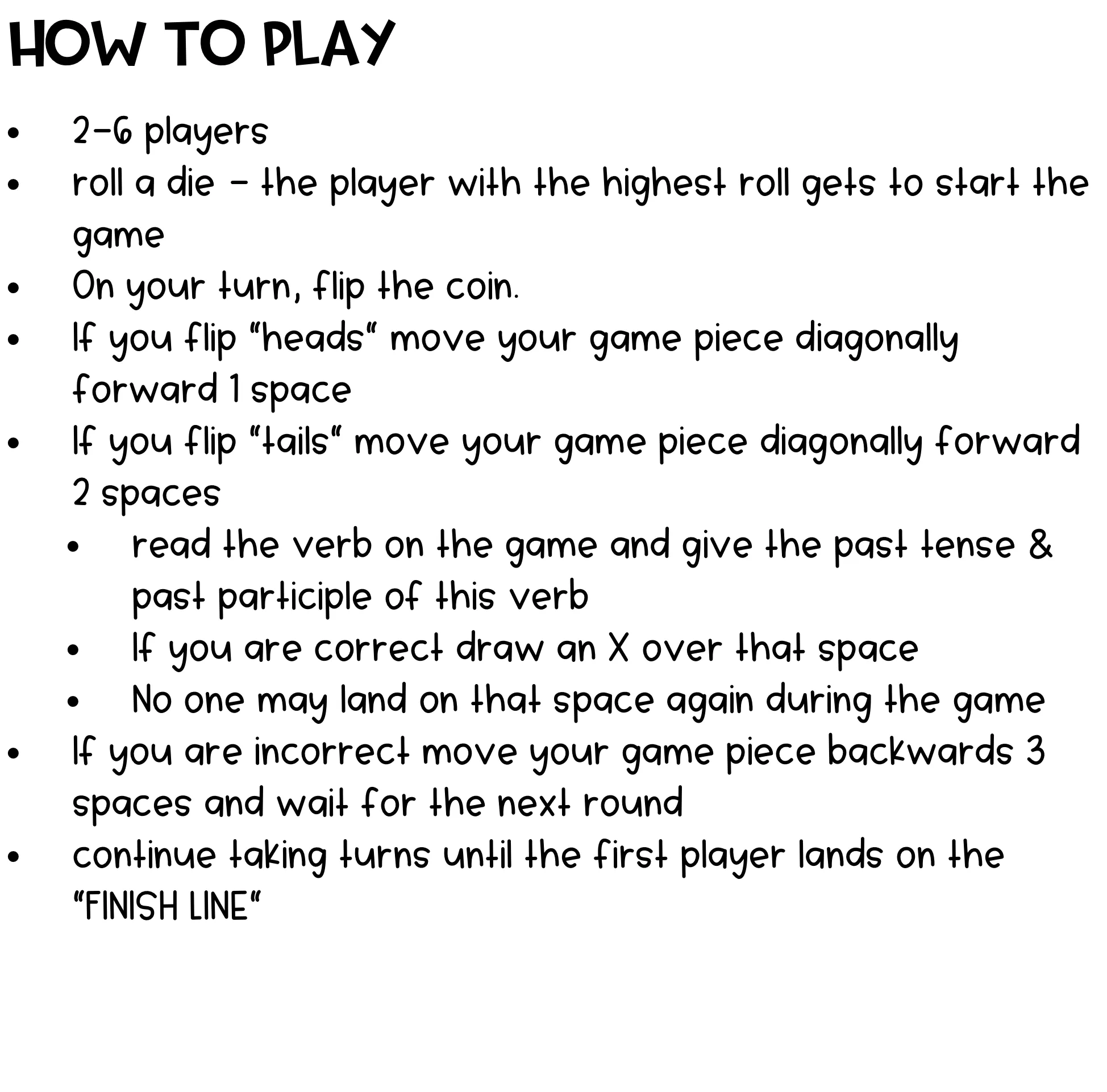Bild in der Beschreibung des Unterrichtsmaterials Irregular Verbs Race Game von Secondary Teaching Lab #1