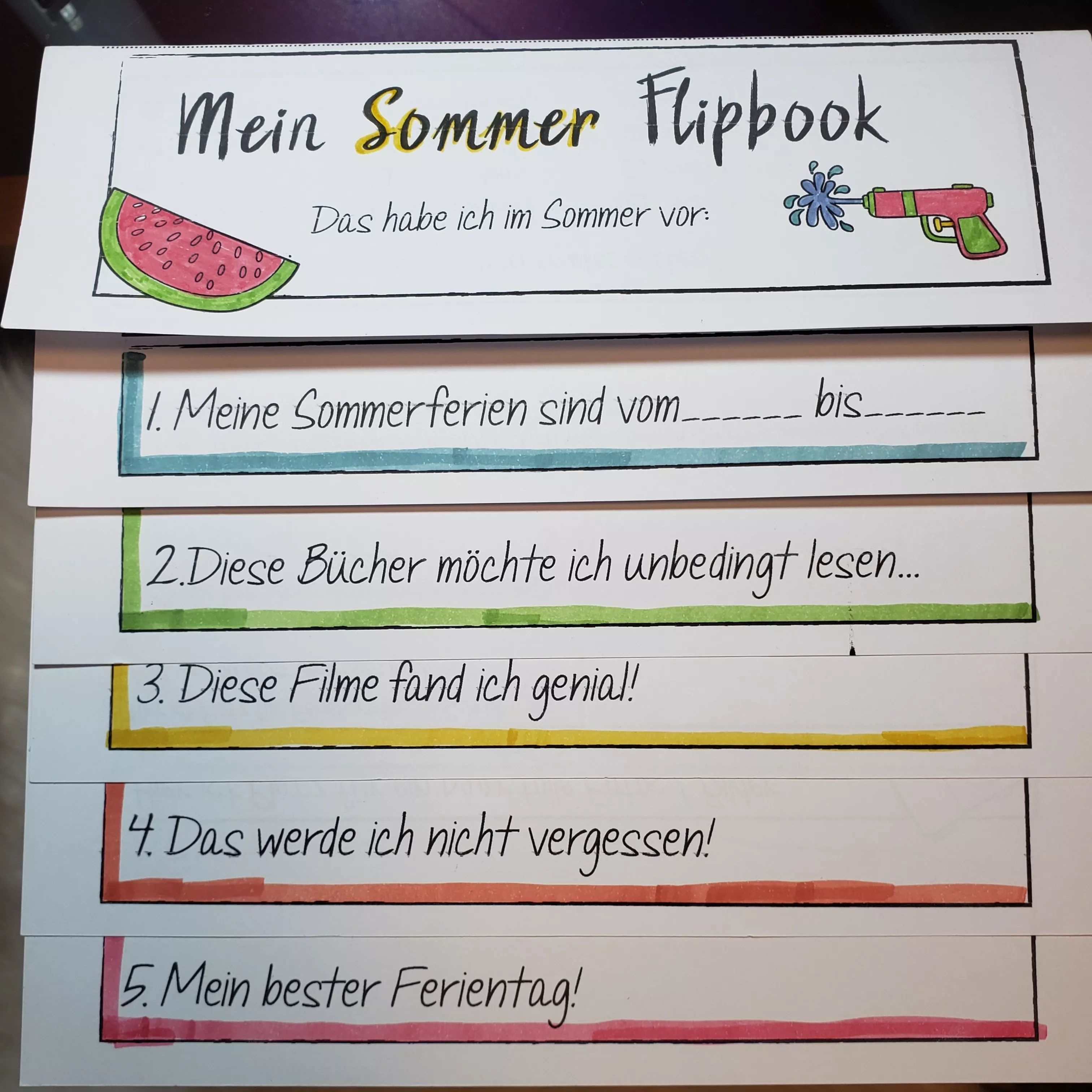 Bild in der Beschreibung des Unterrichtsmaterials Flipbook: Meine Sommerferien #übungenfürzwischendurch von kreativ lernen #2