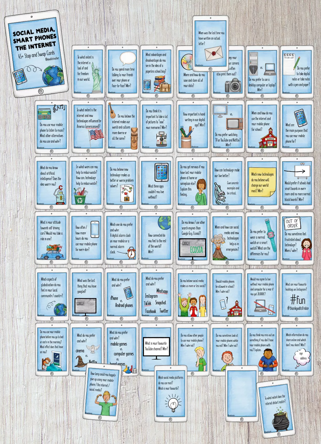 Bild in der Beschreibung des Unterrichtsmaterials Stop and Swap Cards English Lessons - XXL Bundle von Doodleteacher #1