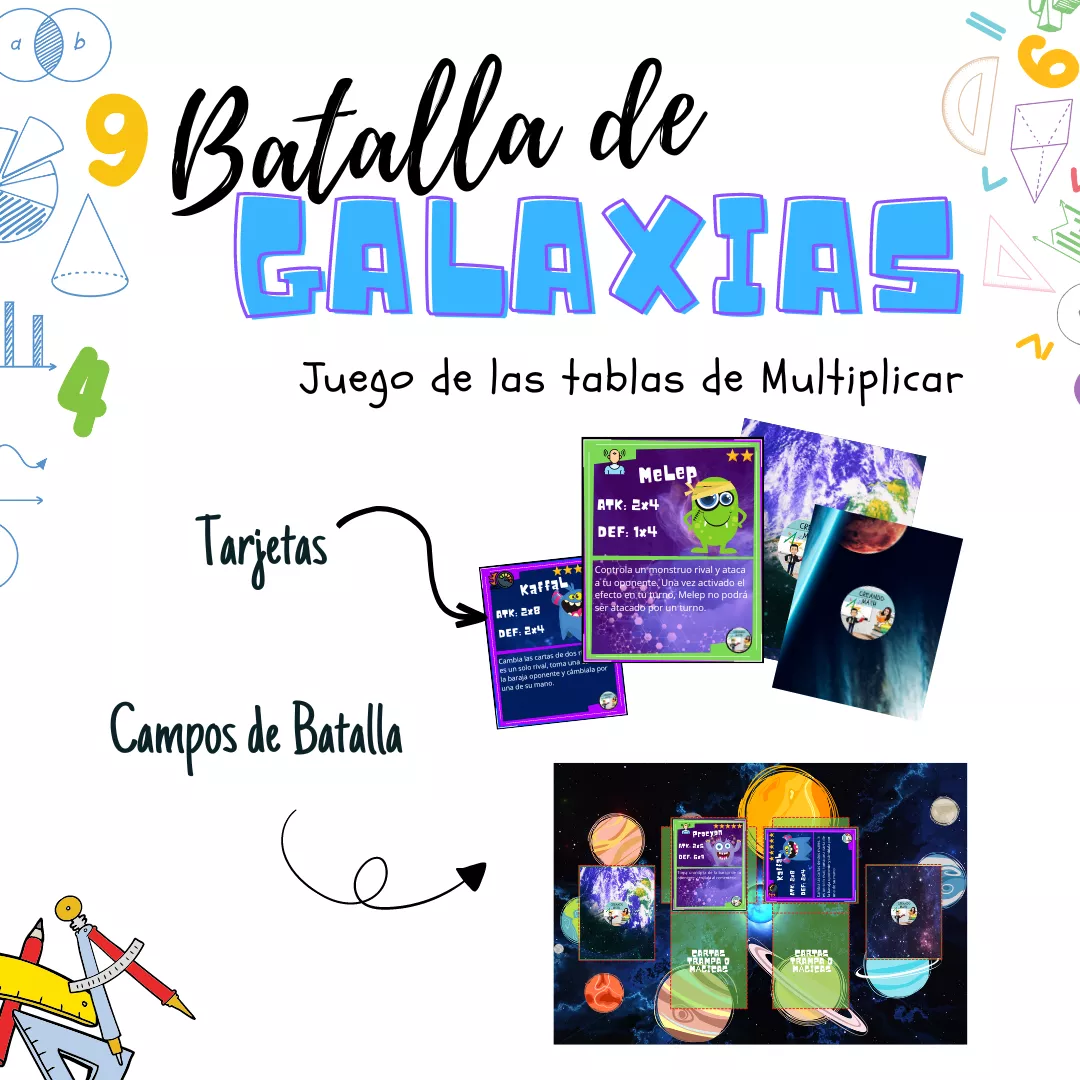 Bild in der Beschreibung des Unterrichtsmaterials Súper Pack Batalla de Galaxias Multiplicaciones von Creandomath #1