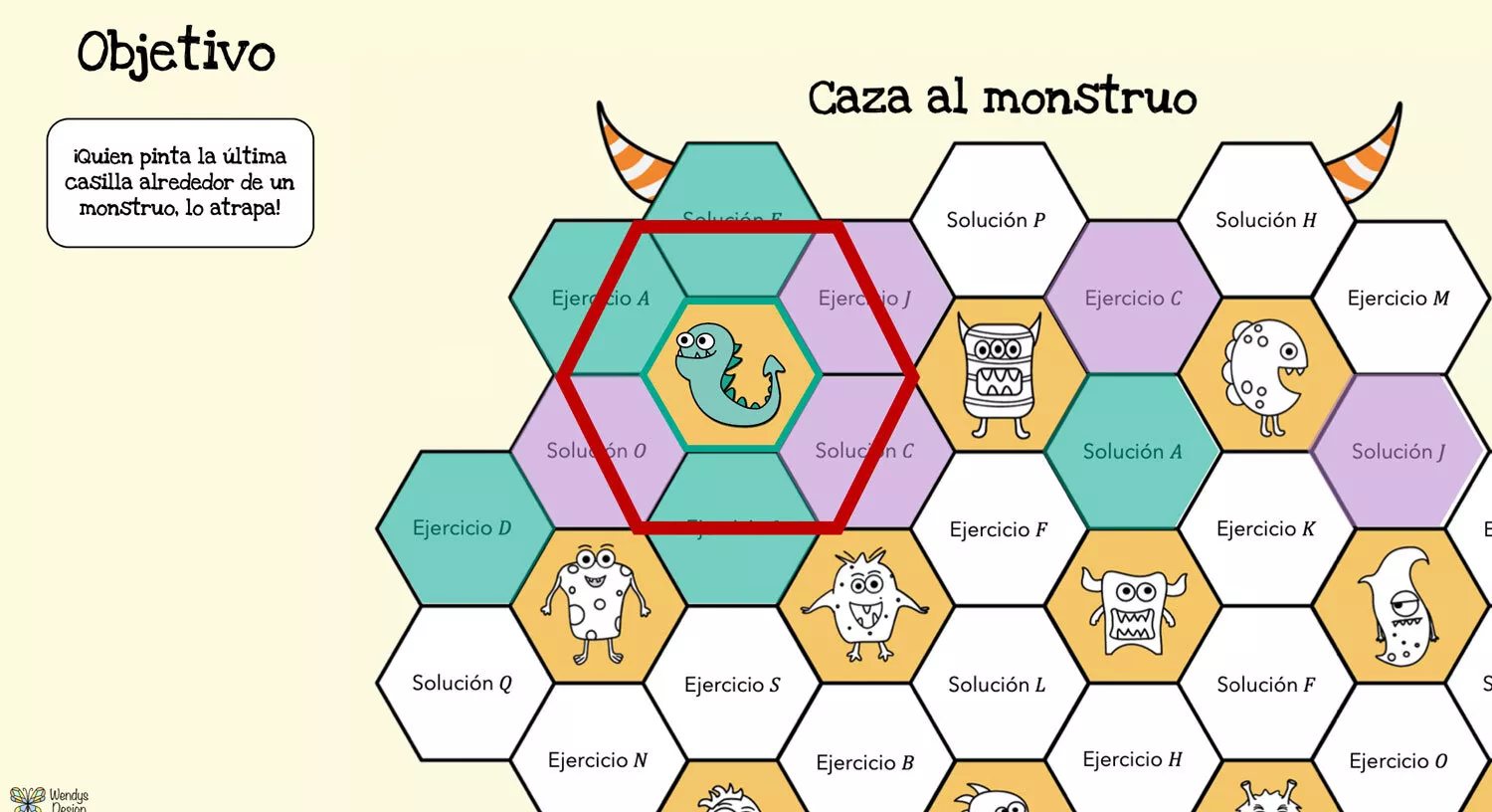 Bild in der Beschreibung des Unterrichtsmaterials Multiplicación de números racionales - Juego de matemáticas von Wendys Design #2