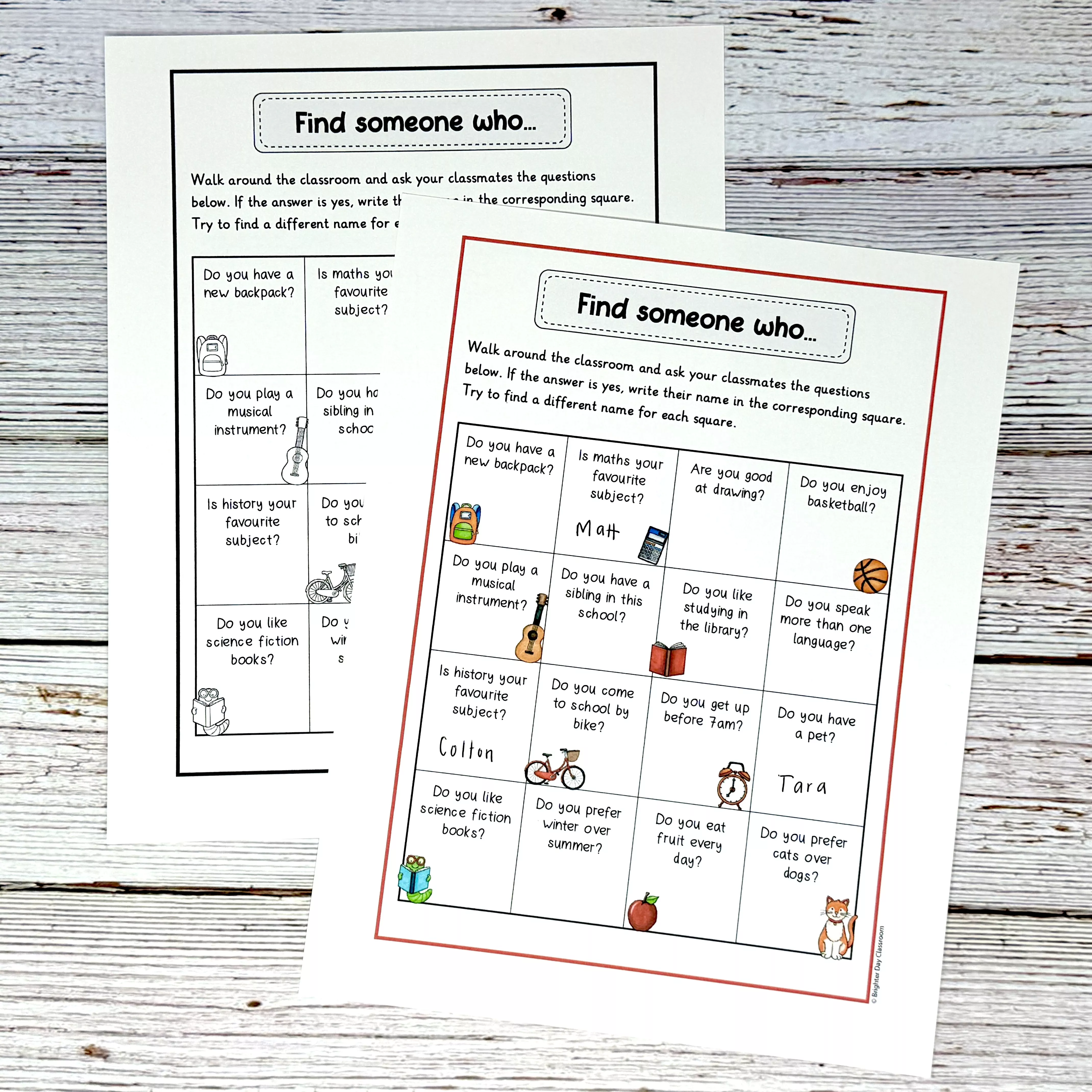 Bild in der Beschreibung des Unterrichtsmaterials Escape Room Back to School di inglese – Inizio della scuola e attività per conoscersi von Brighter Day Classroom #2