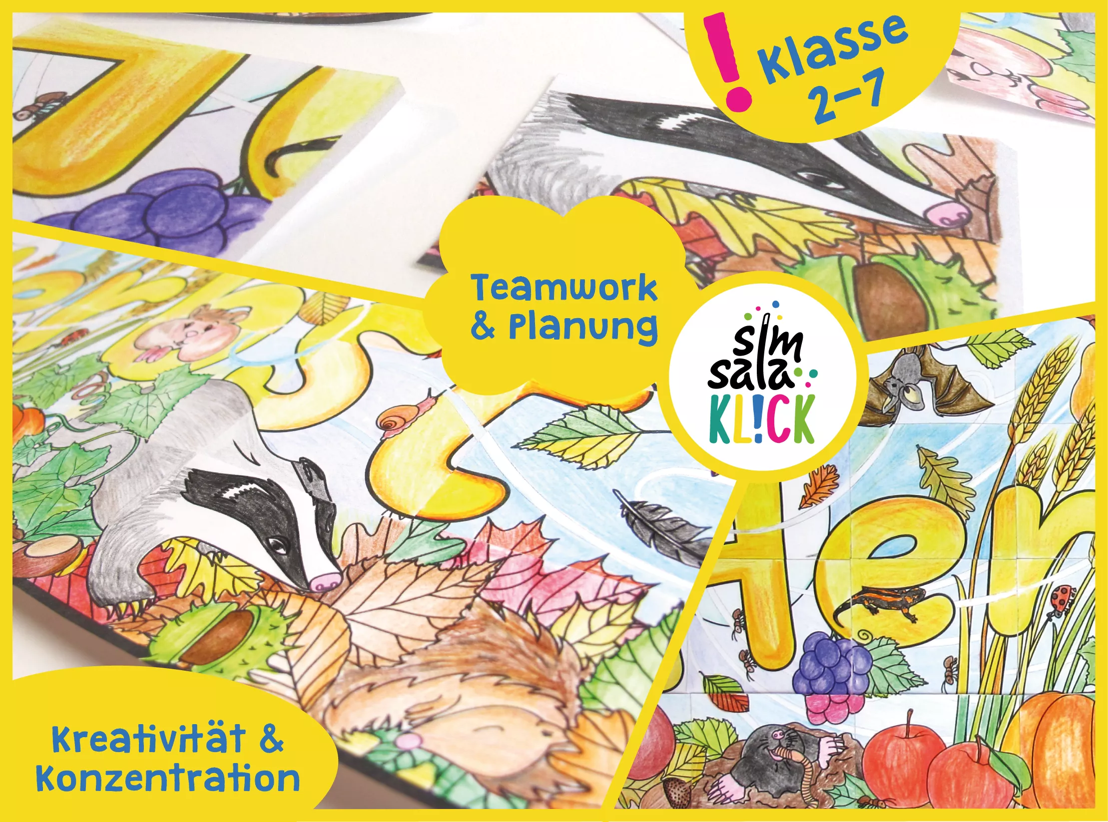Bild in der Beschreibung des Unterrichtsmaterials riesiges Gruppenposter für den Herbst + DIY-Kalender + Wimpelkette zum Kennenlernen von simsalaKLICK #2