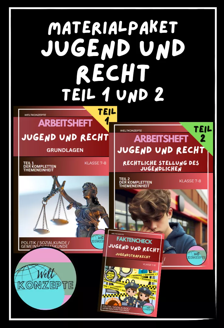 Bild in der Beschreibung des Unterrichtsmaterials Das Jugendstrafrecht - Jugend und Recht 2 von WeltKonzepte #1
