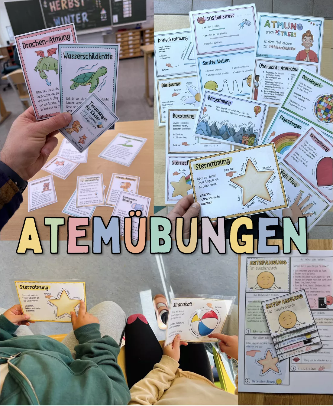 Bild in der Beschreibung des Unterrichtsmaterials ATMUNG / Atemübungen gegen Stress - PAKET Entspannung von Doodleteacher #1