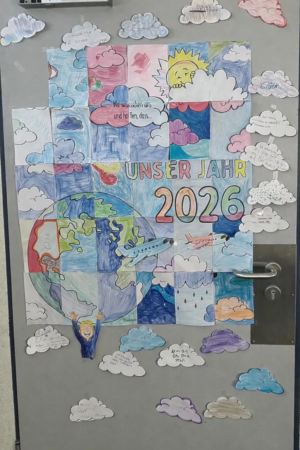 Bild in der Beschreibung des Unterrichtsmaterials Unser Jahr 2026 / Neujahr - Kooperatives Poster / Gemeinschaftsbild von Doodleteacher #1
