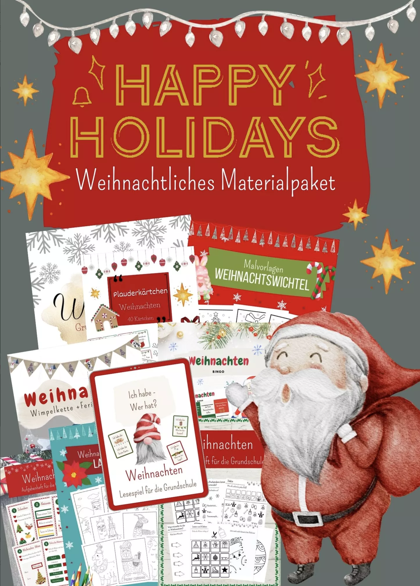Bild in der Beschreibung des Unterrichtsmaterials Wimmelbild Weihnachten inkl. Bildkarten von Mrsrobinson #1