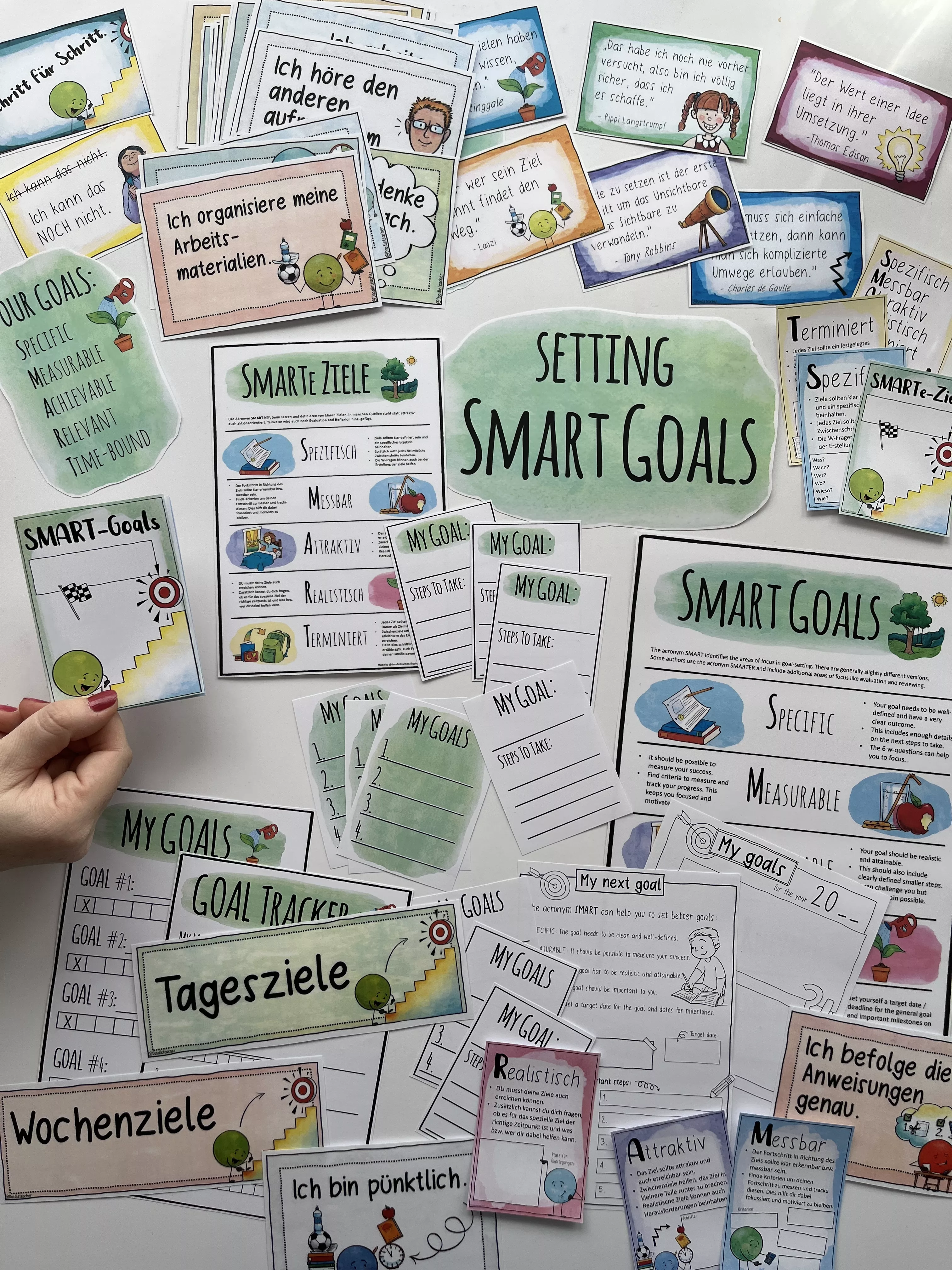 Bild in der Beschreibung des Unterrichtsmaterials 🎯 SMARTe ZIELE setzen - Lernmaterial Paket Zielsetzung + Neujahr von Doodleteacher #3
