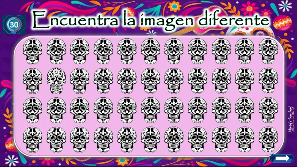 Bild in der Beschreibung des Unterrichtsmaterials Reto de las Diferencias (Día de Muertos) von Miviq