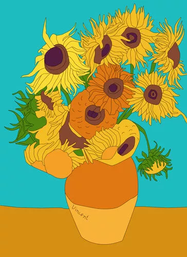 Fach Unterrichtsmaterial van Kunst Sonnenblumen Gogh im Poster - – Vincent