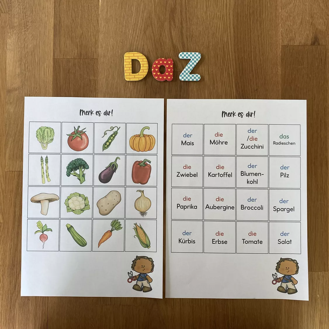 Bild in der Beschreibung des Unterrichtsmaterials GEMÜSE: Lernspiele (DaZ/DaF) von Grundschulimpulse #1