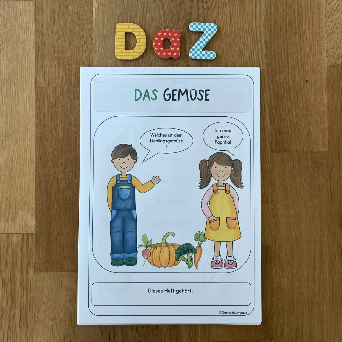 Bild in der Beschreibung des Unterrichtsmaterials GEMÜSE: Arbeitsheft s/w + bunt (DaZ/DaF) von Grundschulimpulse #1