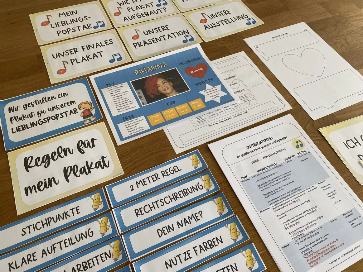 Bild in der Beschreibung des Unterrichtsmaterials "Lieblingspopstar" Unterrichtsreihe inkl. Plakatgestaltung (Kl.3+4) von Grundschulimpulse #2